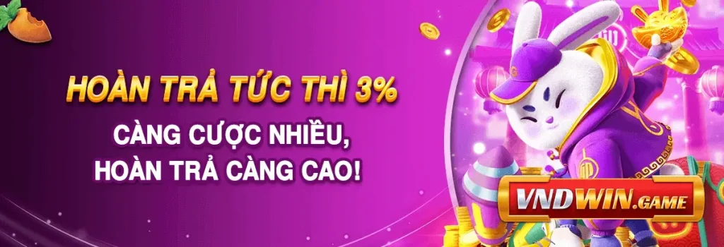 Vnd3hwin Tham gia đặt cược nhận hoàn trả cực cao đến 3%